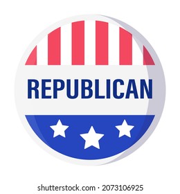 Republican round emblems, tags or badges depicting the United States flag. Voting template concept.