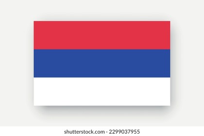 Bandera detallada de fondo blanco de la República Srpska. Ilustración del vector