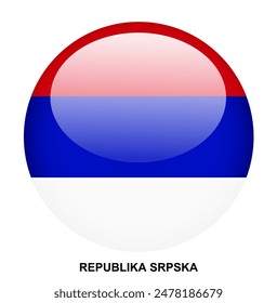 BOTÓN de la bandera de la República Srpska sobre fondo blanco