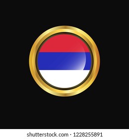 Republika Srpska flag Golden button