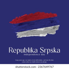 Bandera de la República Srpska fabricada con un vector de pincel brillante, que celebra el Día de la Independencia de la República Srpska.