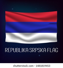 Republika Srpska flag waving with the wind, 3D illustration - Vector
