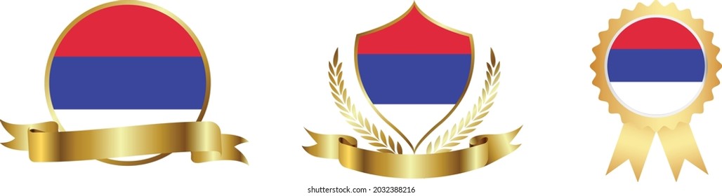 Republika Srpska flags. Symbols of countries map