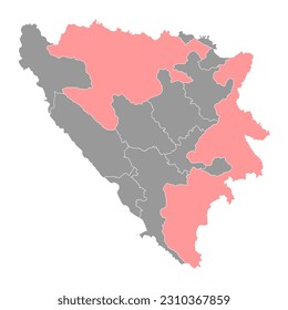 Republika Srpska map, administrative district of Federation of Bosnia and Herzegovina. Vector illustration.