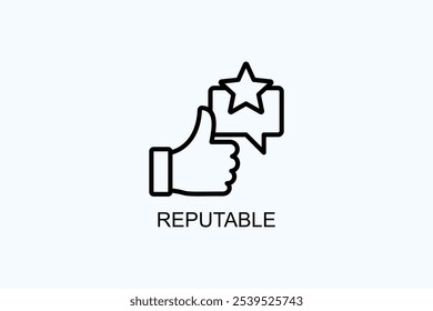 Ilustración de símbolo de signo de Vector o logotipo de buena reputación