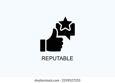 Ilustración de símbolo de signo de Vector o logotipo de buena reputación