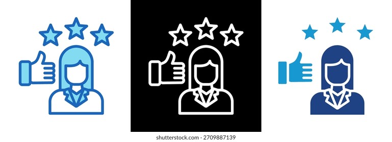Ilustración vectorial de estilo triple Reputation Building Icon