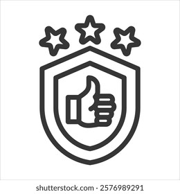 Reputation Defense Outline Icon Vector Illustration