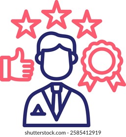 Reputation Icon Color Vector Illustration