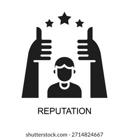 Reputation icon glyph vector illustration
