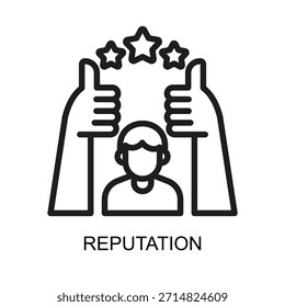 Ilustración vectorial de línea de ícono de reputación