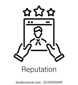 Icono de reputación en estilo lineal 