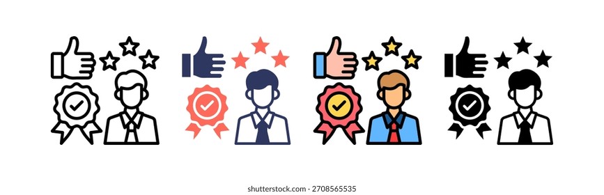 Reputation Icon Multiple Vector Illustration