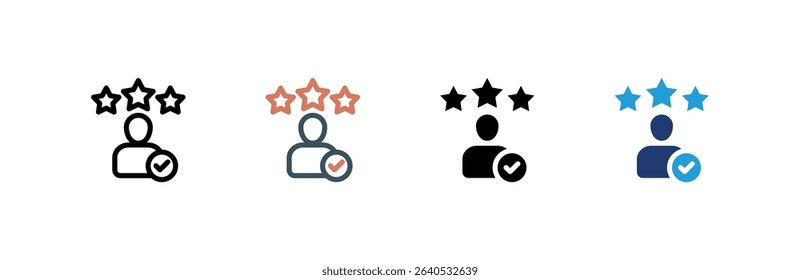 Reputation icon set multiple style collection. Vector illustration.