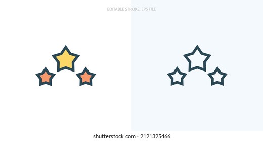 Reputation icon for your website, logo, app, UI, product print. Reputation concept flat Silhouette vector illustration icon. Editable stroke icons set
