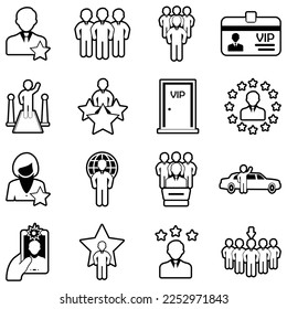 Reputation Icons. Line With Fill Design. Vector Illustration.