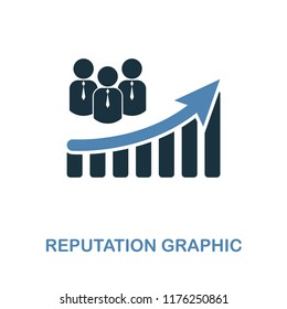 Reputation increase Graphic icon. Monochrome style design from diagram collection. UI. Pixel perfect simple pictogram reputation increase graphic icon. Web design, apps, software, print usage.