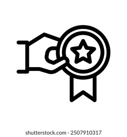 reputation line icon illustration vector graphic. Simple element illustration vector graphic, suitable for app, websites, and presentations isolated on white background