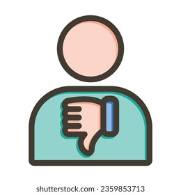 Reputation Loss Vector Thick Line Filled Colors Icon For Personal And Commercial Use.
