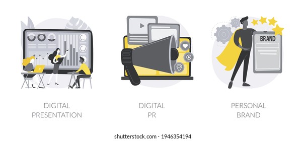 Reputation management abstract concept vector illustrations.