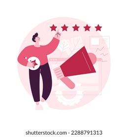 Reputation management abstract concept vector illustration. Digital marketing service, webpage navigation, public relations, communication strategy, social media, UI menu bar abstract metaphor.