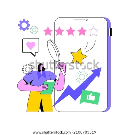 Reputation management abstract concept vector illustration. Digital marketing service, webpage navigation, public relations, communication strategy, social media, UI menu bar abstract metaphor.