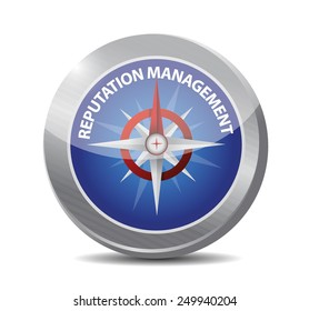 reputation management compass illustration design over a white background
