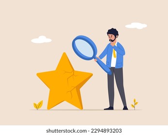 Reputation management concept. Need to improve the rating of customer reviews. Customer experience or rating. Crisis management to repair or fix customer trust problem. Flat vector illustration.