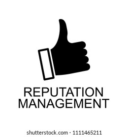reputation management icon. Element of seo and development icon with name for mobile concept and web apps. Detailed reputation management icon can be used for web and mobile on white background