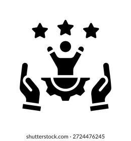 Ilustración vectorial de glifo de icono de gestión de reputación