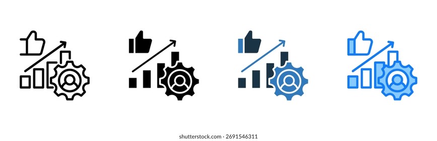 Icono de gestión de la reputación Ilustración vectorial de estilos múltiples