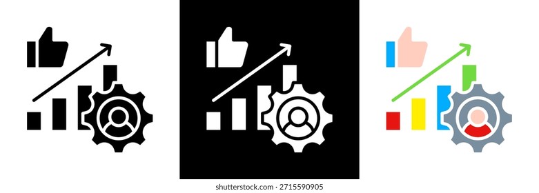 Reputation Management Icon Set Glyph vector Illustration