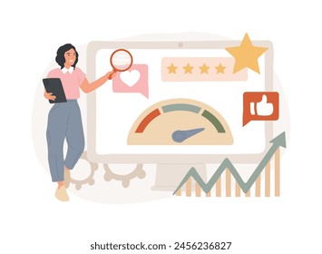 Reputation management isolated concept vector illustration. Digital marketing service, webpage navigation, public relations, communication strategy, social media, UI menu bar vector concept.