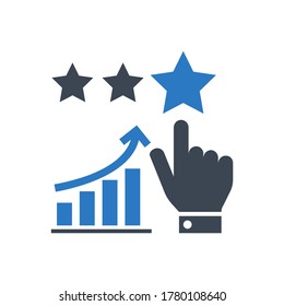 Reputation Management Related Vector Glyph Icon. Isolated on White Background. Vector Illustration.
