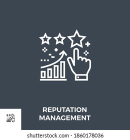 Reputation Management Related Vector Thin Line Icon. Isolated on Black Background. Editable Stroke. Vector Illustration.