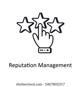 Reputation Management vector outline doodle Design illustration. Symbol on White background EPS 10 File 