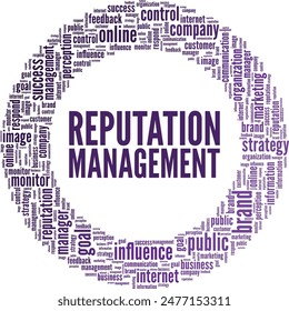 Reputation Management word cloud conceptual design isolated on white background.