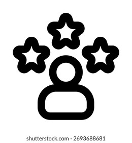 Reputation Rating Feedback flache minimale Gliederung Symbol für Bewertungen, Benutzerbewertung und modernes digitales Trust-Design