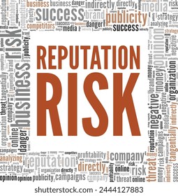 Reputation Risk word cloud conceptual design isolated on white background.