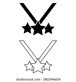 
Juego de iconos del vector de reputación. colección de signos de ilustración de logro. símbolo de aprobación.