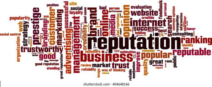 Reputation word cloud concept. Vector illustration