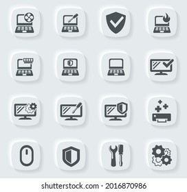 Repyer Diagnostics of computers vector icons for user interface design