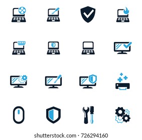 Repyer Diagnostics of computers vector icons for user interface design
