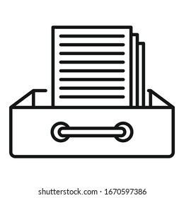 Request archive folder icon. Outline request archive folder vector icon for web design isolated on white background
