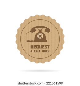 Request A Call Back Icon On Cardboard Texture