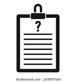 Icono de la tarjeta de verificación de solicitud. Icono de vector de tablero de verificación de solicitud para diseño web aislado en fondo blanco