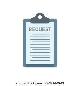 Request clipboard icon flat vector. Online form. Log mobile isolated