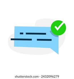 Anfrage wurde angenommen, Nachricht erfolgreich gesendet Konzept Illustration flache Design Vektor. Einfaches modernes grafisches Element für Landing Page UI, Infografik, Symbol