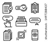 Request icons set. Outline set of request vector icons for web design isolated on white background