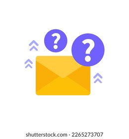 icono de correo de solicitud, vector plano